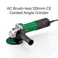 Meuleuse d'angle industrielle HD8-125 de 125 mm, 1650 W, sans fil, avec brosse, électrique, anti-vibrations