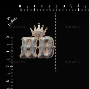 Colgante Talorejewel Crown Letter HD de Plata 925 con Microincrustaciones de Moissanita, Unisex, de Lujo, Estilo Hip Hop, para Fiestas y Uso Diario - Product Image 2