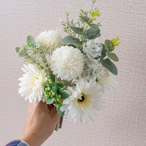 Bouquet de fleurs artificielles en pissenlit, tissu tissé en plastique blanc, décoration pour la maison, accessoires de mariage CF01348 - Product Image 2