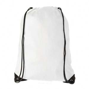 Unisex Fashionable Non-Woven Waterproof Storage <b>Drawstring</b> <b>Bag</b> Letter Pattern TCS Carrying System Nylon Lining Soft Open Closure - Product Image 3