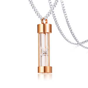 Acier inoxydable Sablier Urnes Cendres Pendentif Bijoux Sandglass Souvenir Tenir Mémoire Collier Cylindre Collier Pour Hommes Femmes Pet - Product Image 2