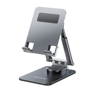 <span class=keywords><strong>Support</strong></span> de <span class=keywords><strong>tablette</strong></span> pliable en métal Toocki, double rotation à 360°, avec base antidérapante pour iPad Pro/Tab, bureau/maison - Product Image 1