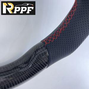 Volante de Fibra de Carbono y Cuero Personalizado Rppf, Accesorios Interiores para Automóviles, Compatible con <span class=keywords><strong>Subaru</strong></span> <span class=keywords><strong>Impreza</strong></span> WRX STI 2002-2004 - Product Image 2