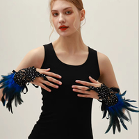 Pulsera de Encaje con Plumas Cosida a Mano, Cómoda y Suave, Unisex, Color Personalizado, Accesorio de Moda para Bodas, Fiestas y Carnavales