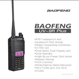 Radio bidirectionnelle FM double bande Baofeng UV9Rplus, étanche IP67, radio portable, communication en extérieur, talkie-walkie - Product Image 5