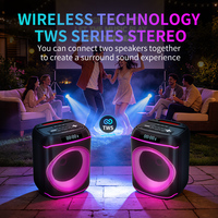Speaker Bluetooth Daya 70W, Speaker Pesta dengan Bass Mendalam, TWS dengan Pertunjukan Lampu LED untuk Gitar, Pesta, Berkemah di Luar Ruangan