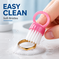 1PC Brosse de nettoyage pour nail art, mini-brosse à doigts en plastique à poils durs, outil multifonctionnel pour le nettoyage des perles de nail art et des claviers