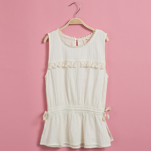Camisetas OEM para Niña, Lisas, Sin Etiqueta, Cuello Redondo, con Cintura Elástica, en Stock - Product Image 3