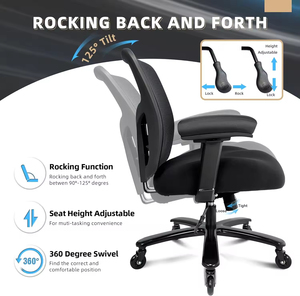 Silla de Oficina Resistente para Personas Altas y de Gran Tamaño, 500 LBS, Reposabrazos 4D, Respaldo Ajustable, Asiento con Espuma Viscoelástica y Resorte - Product Image 3