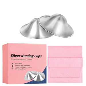 Tazze da allattamento placcate in argento per neonati migliori regali essenziali accessori per l'allattamento al seno riutilizzabili scudo per capezzoli - Product Image 6