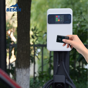 Cargador <span class=keywords><strong>Wallbox</strong></span> EV 22kW 32A <span class=keywords><strong>Punto</strong></span> de carga trifásico montado en el suelo Tipo 2 EV con pantalla LCD inteligente - Product Image 5