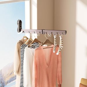 Clothes Drying <b>Rack</b> with Suction Cup Portable Drying <b>Rack</b>, Laundry Clothes Hanger Collapsible Clothing <b>Racks</b> for RV Dorm Travel - Product Image 2