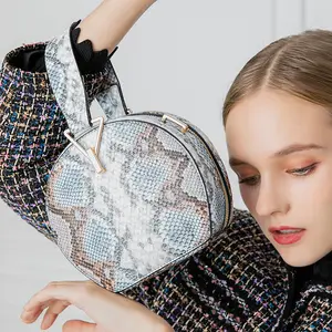 Designer Snake Print Handbags Famous Brands Round Crossbody Handbags For Women Luxury Custom shoulder Hand Bags Ladies Purses