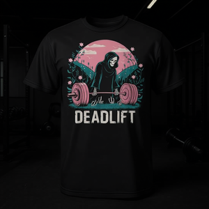 T-shirt de musculation Deadlift Skeleton Fitness Goth Tarot Card Gym Workout - Product Image 3