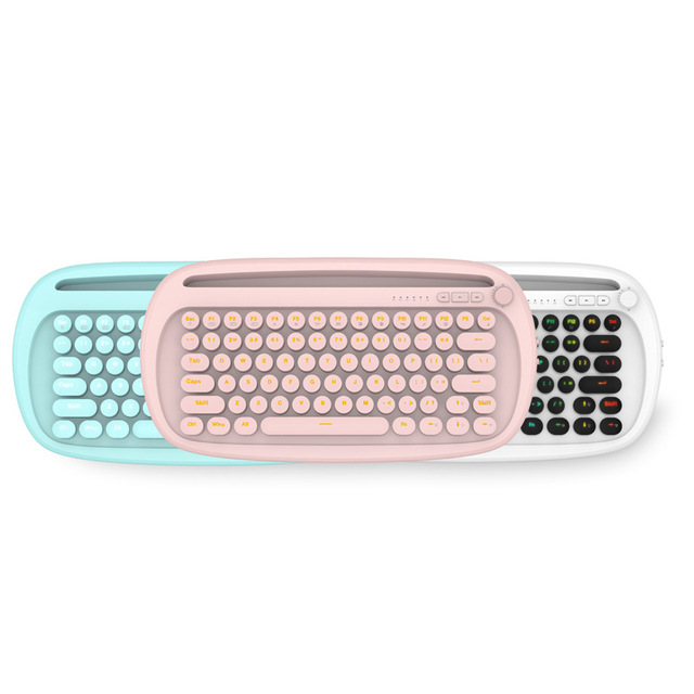 Factory 80 Keys Chocolate Mrsvi Waterproof K510D Mini Cute Wireless Keyboard Cool Colorful RGB Backlight Rechargeable