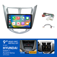 Kit de instalación de Radio para coche Rhythm 9, marco de salpicadero para Hyundai Solaris 1 Accent Verna, reproductores de MP3/MP4, pantalla táctil USB GPS RGB