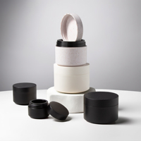 Pot en plastique PP noir vide de 5 ml, 10 ml, 15 ml, 17 ml, 30 ml, 50 ml, pot vide pour crème corporelle, pot pour beurre corporel, récipient vide pour gommage corporel