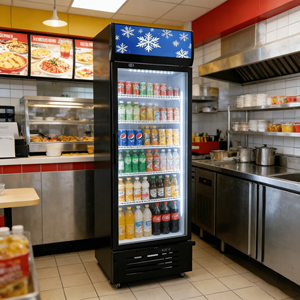 Exhibidor Refrigerador Comercial de Gran Capacidad para Bebidas, Congelador de Refrigeración Directa, Vitrina para Vinos y Agua - Product Image 1