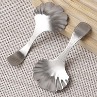 Accessoires pour le thé : Cuillère doseuse en acier inoxydable 304 en forme de coquille pour café et thé, cuillère à thé en vrac, cuillère à sucre