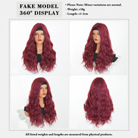 Peluca de Cabello Sintético Largo y Ondulado Rojo Brillante de 26 Pulgadas con Diadema, Fibra Resistente al Calor, Aspecto Natural Mate