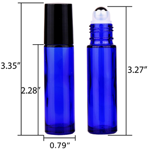 Botellas de Vidrio Ámbar Transparente Recargables de 10 ml con Forma Redonda para Aceites Esenciales y Desodorantes en Roll-on con Bola de Rodillo de Piedras Preciosas - Product Image 4