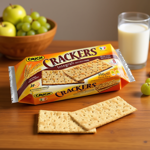 Crich Cracker Integrale Salato Cotto al Forno 250g, Confezione da 12 (G25X10) - Snack di Cereali a Basso Contenuto di Grassi, Confezione Assortita - Product Image 3