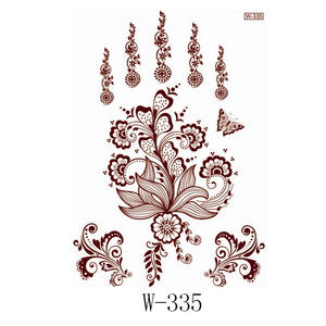 2024 nouveaux autocollants de tatouage au henné brun pour les mains tatouage temporaire encre Art corporel bras marron tatouage au henné - Product Image 5
