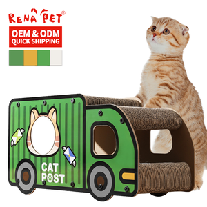 กระดาษแข็งสำหรับบ้านแมวที่เการูปทรงรถยนต์ - Product Image 2