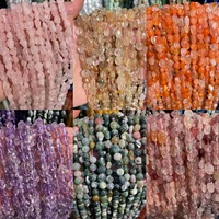 Vente en gros de perles en pierre naturelle 6*8mm pour la fabrication de bijoux, perles ovales irrégulières en pierre brute pour la fabrication de bijoux