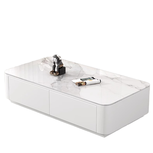 Tavolino da Caffè Moderno di Lusso con <span class=keywords><strong>Piano</strong></span> in Pietra Sinterizzata, Set Porta TV, <span class=keywords><strong>Tavolo</strong></span> da Tè in <span class=keywords><strong>Legno</strong></span> con Mobile Contenitore per Appartamento - Product Image 6