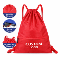 Sac à cordon personnalisé imperméable unisexe en polyester, sac de shopping, sac promotionnel avec logo, sac cadeau, sac de sport, sac à dos