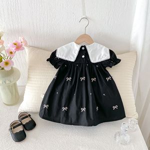 Nuovo <span class=keywords><strong>Vestito</strong></span> Estivo per Bambine, Gonna Principessa con Fiocco e Ricami, Abito a Maniche Corte per Bambine - Product Image 4