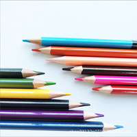 Crayons de couleur à double pointe avec logo personnalisé, 12 couleurs, vente en gros, OEM, ODM, fabricant, fournitures scolaires hexagonales