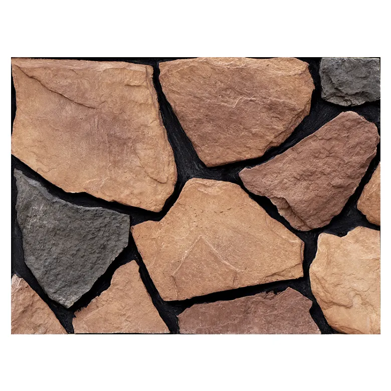 Building exterior wall slate flat stone panel natural stone rock decoration 3D stone brick wall