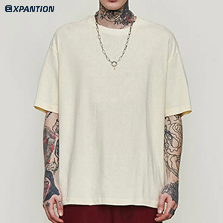 डिजाइन अपने खुद के लोगो प्रिंट कट और सीना टी शर्ट स्थायी पर्यावरण के अनुकूल बड़े सादे OEM कस्टम यूनिसेक्स पुरुषों टी शर्ट