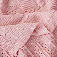 Couverture Bébé en Coton Tricoté Doux Fantaisie OEM, Lavable en Machine, Anti-Boulochage, Jacquard Câblé Sans Couture, Idéale pour les Voyages en Extérieur