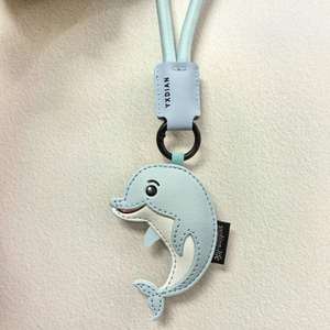 Cute Cartoon Shark Dolphin Whale PU Leather Keychain Charm Handbag <b>Bag</b> Ornaments Pendants Car Keyring Luxury KeyChain - Product Image 6