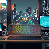Clavier mécanique RGB personnalisé OEM ODM pour jeux, 104 touches, USB Type-C, rétroéclairage RGB, vente en gros