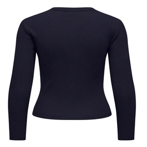 T-shirt à manches longues pour femmes, été, séchage rapide, respirant, 100% coton tricoté, coupe décontractée - Product Image 3