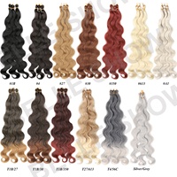 Extensions de cheveux en vrac à ondulations lâches, fibres haute température, cheveux à crocheter, ombré, 24 pouces de long, ondulations lâches pour tresses