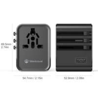 Adaptateur de voyage universel multi-prises Wontravel 2500W pour la Thaïlande et l'Inde, tout-en-un, cadeau