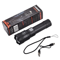 Lampe torche LED super lumineuse, zoomable, portable, étanche, ABS, rechargeable par USB, 10W, lampe de camping