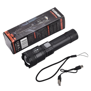 10000-Lumens Siêu Sáng LED Đèn Pin Zoomable Xách Tay Tìm Kiếm Ánh Sáng Không Thấm Nước ABS USB Có Thể Sạc Lại IP67 10W Cắm Trại <span class=keywords><strong>Torch</strong></span> - Product Image 4