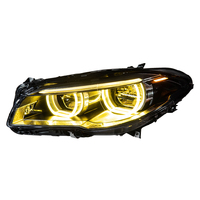 Feux avant LED AKD pour BMW Série 5 F10 F18 2011-2013, blancs et jaunes, avec yeux d'ange, pièces automobiles, style automobile