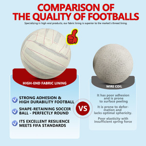 Ballon de football professionnel léger, écologique, durable, de haute qualité à bas <span class=keywords><strong>prix</strong></span>, taille 5 personnalisée, en cuir PU thermocollé imprimé - Product Image 3