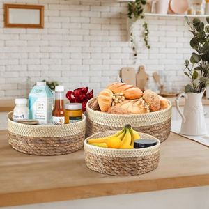 Cesta de Picnic aislada con mesa, almacenamiento tejido de ganchillo, Moisés de ratán para decoración del hogar, cestas de mimbre, jarrón deslizante de cocina - Product Image 2