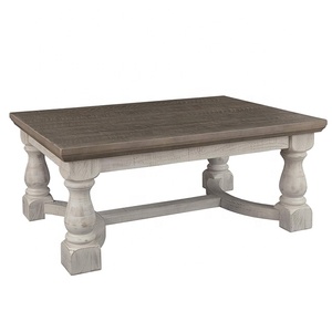 Tavolo da Cocktail in legno marrone all'ingrosso fattoria in colore imbiancato - Product Image 1