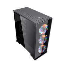 Casing Gaming Kaca Dua Sisi SAMA Laris Manis, Casing PC ATX Mendukung Pendingin Cair 360, Casing Komputer Gaming