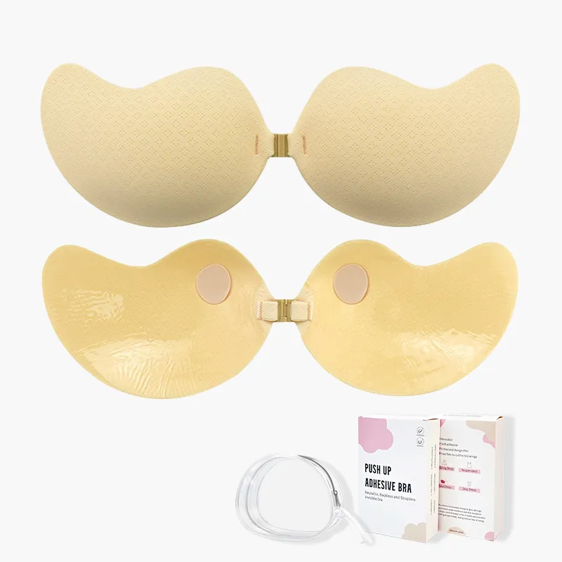 INVISFEEL Reusable Silicone Bra Strapless Nipple Tapes Adhesive Bra Lifting Nipple Covers