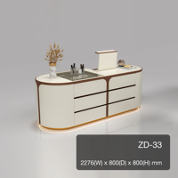 Meuble îlot de rangement en cuir avec buffet en cuir microfibre, taille personnalisée pour WIR, hôtel, villa